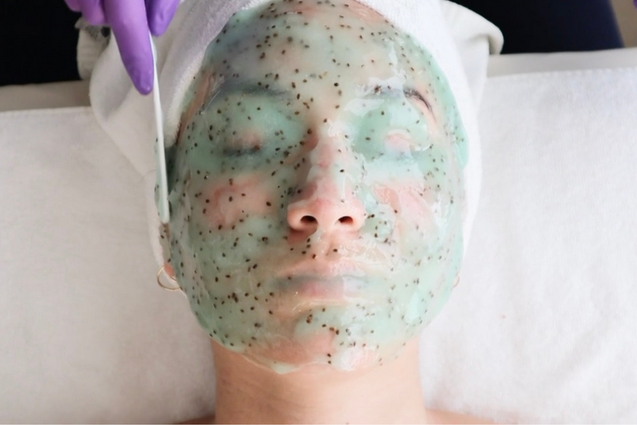 Woman Receiving Spa Facial In Boston, Lexington, Wellesley at Bella Santé Spa