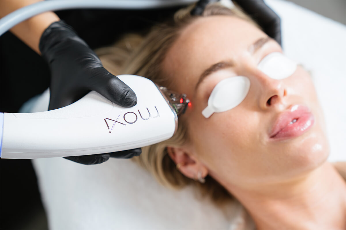 Woman Receiving Laser Facial In Boston At Bella Sante Spa